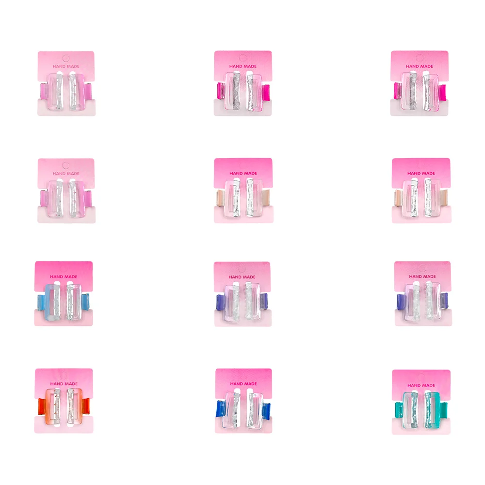 Paquete con 12 blísters de 2 mini pinzas para el cabello bicolor tran…