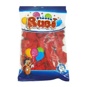 Paquete con 50 globos de latex fiesta rubí color rojo, 12in / rojo12in