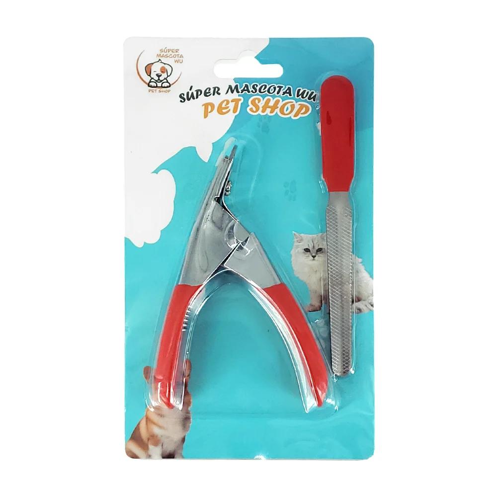 Cortauñas para mascota con forma de pinza, limador metálico y mango d…