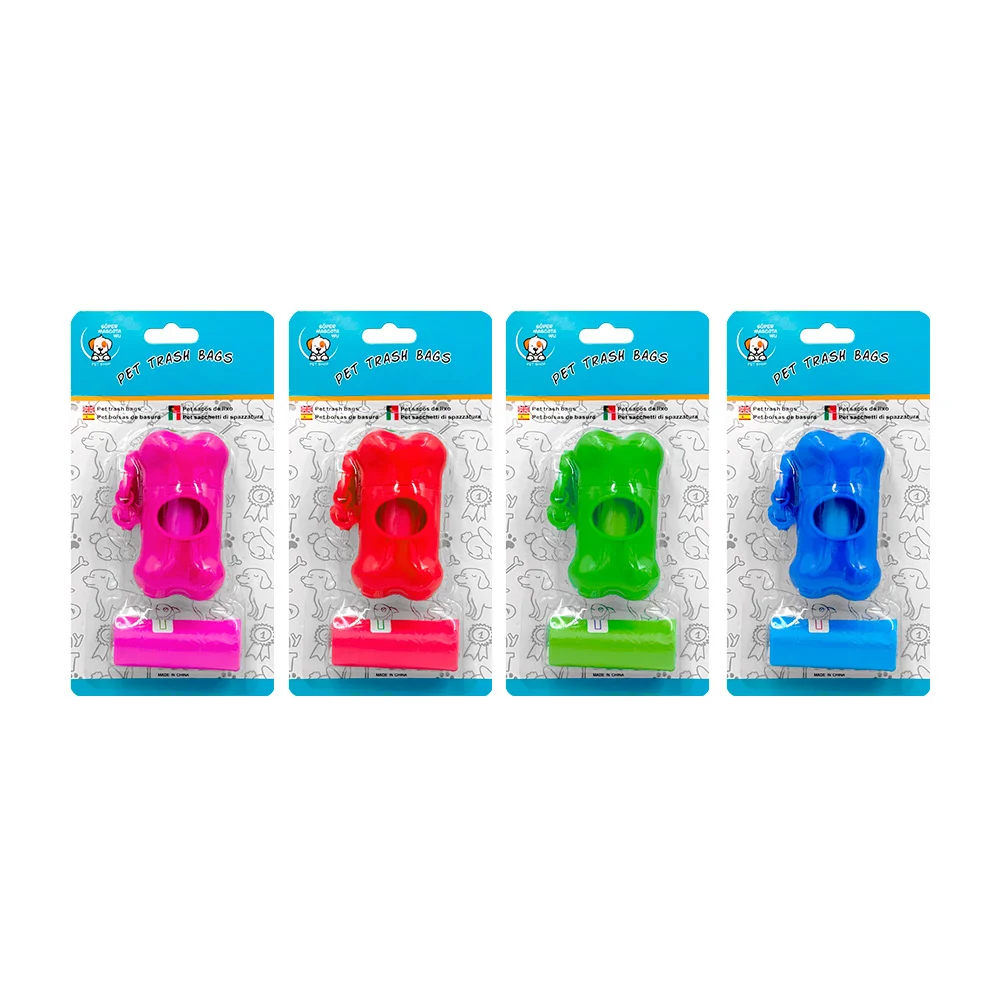 Blister con 2 rollos de bolsa para mascotas y llavero en forma de hue…