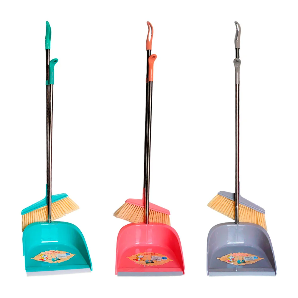 Kit de escoba mediana con cerdas suaves y recogedor /  assorted waste…