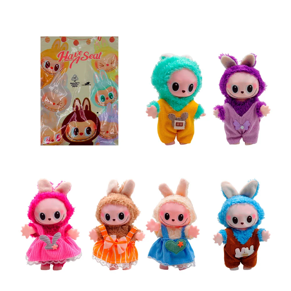 Muñeco afelpado tipo labubu con ropa, variedad de colores / have a se…