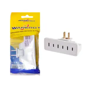 Multicontacto sencillo móvil con 3 conectores triples, adaptable / 60…