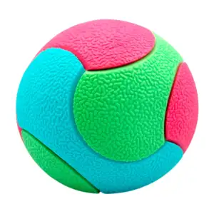 1pza Pelota mordedera de goma flexible para mascotas, tricolor / 733…