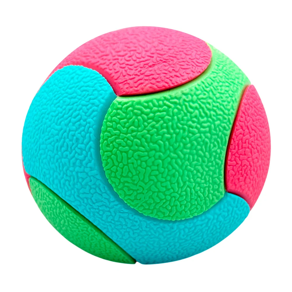 1pza  Pelota mordedera de goma flexible para mascotas, tricolor / 73339
