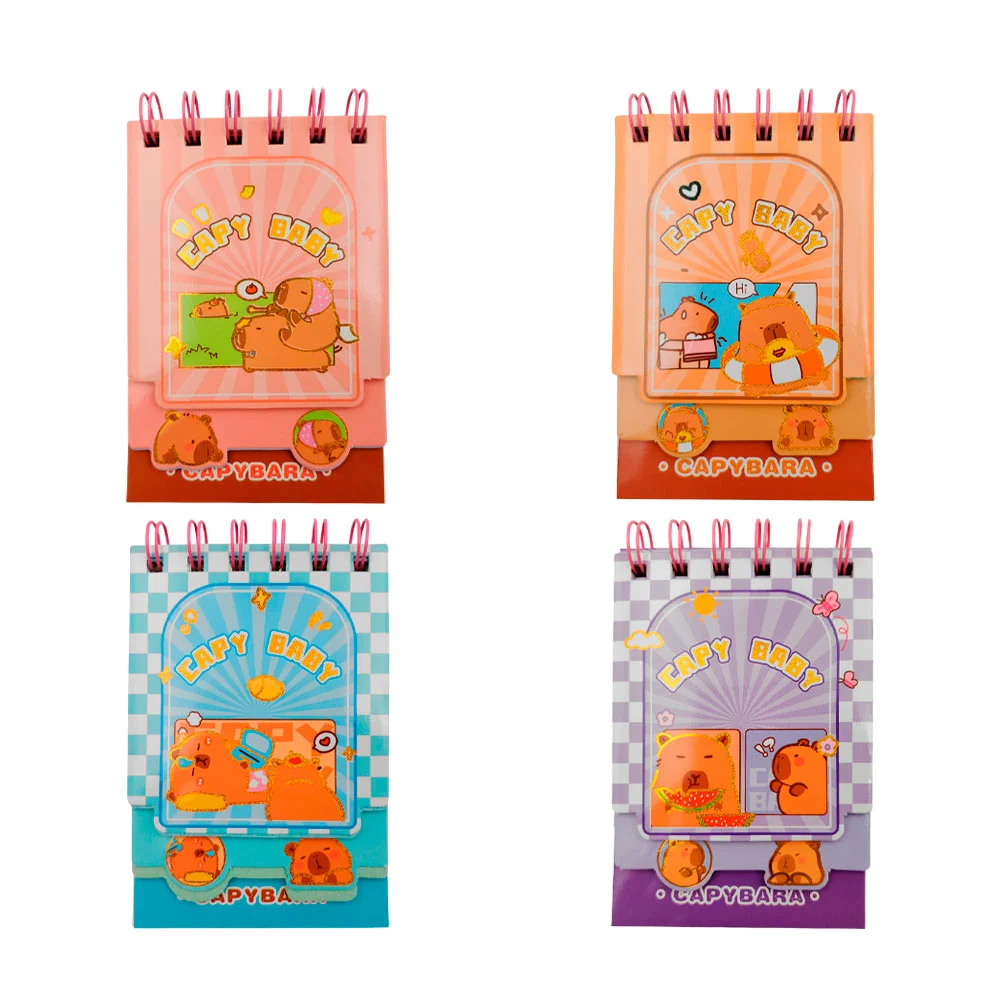 1pza Mini libreta rectangular con estampado de capibara y tres tipos …