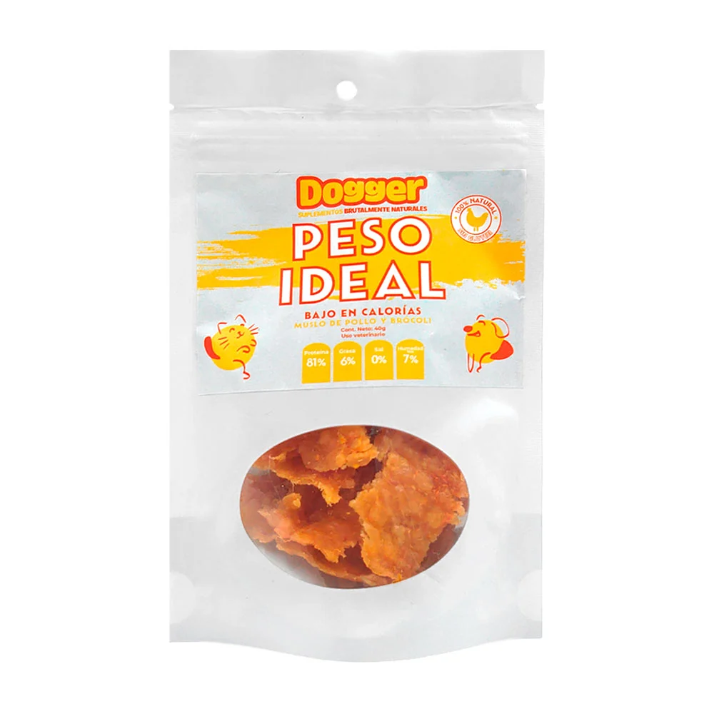 Muslo de pollo deshidratado y brócoli para un peso ideal, premio para…