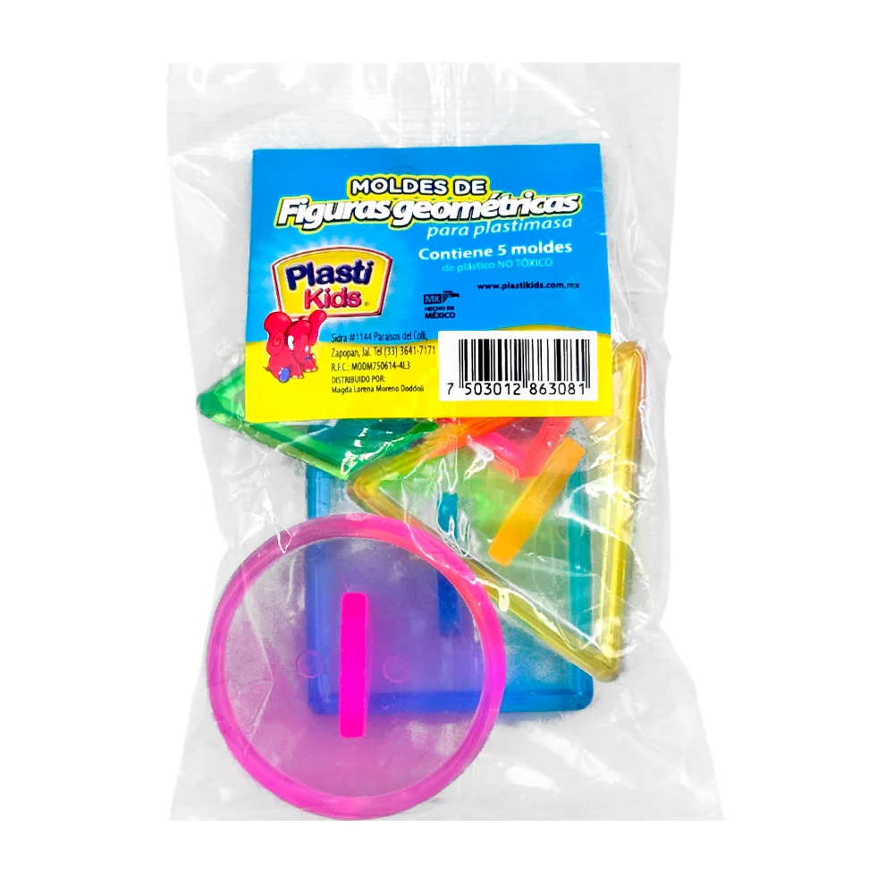 Paquete con 5 moldes para plastimasa con forma de figuras geométricas…