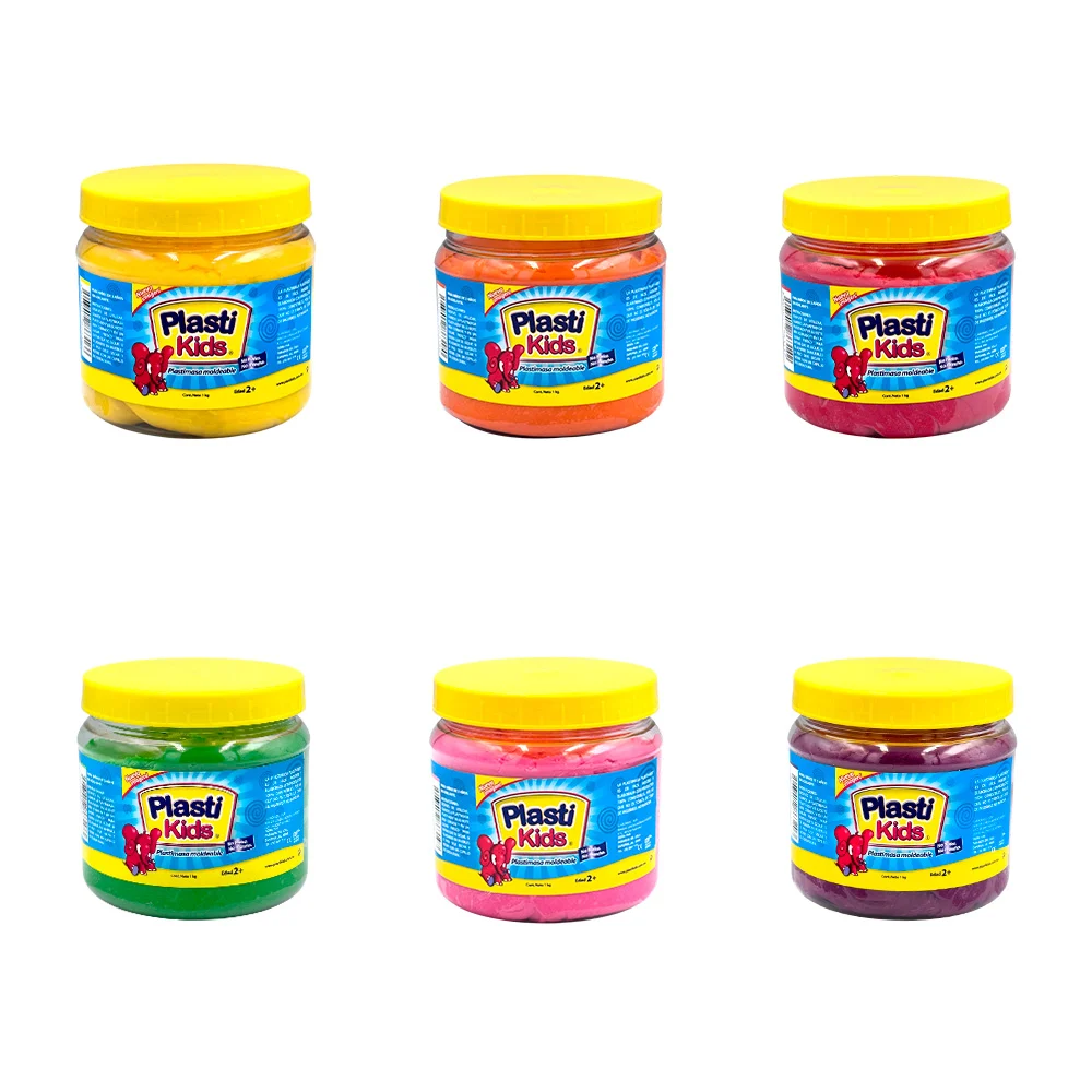 Bote de masa moldeable-plastilina plasti kids de 1kg, varios colores …