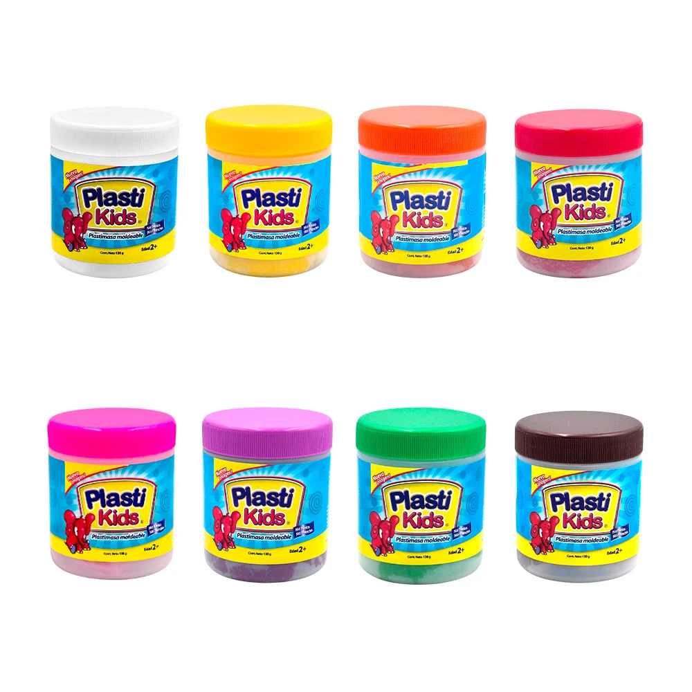 Bote de masa moldeable-plastilina plasti kids de 130g, varios colores…