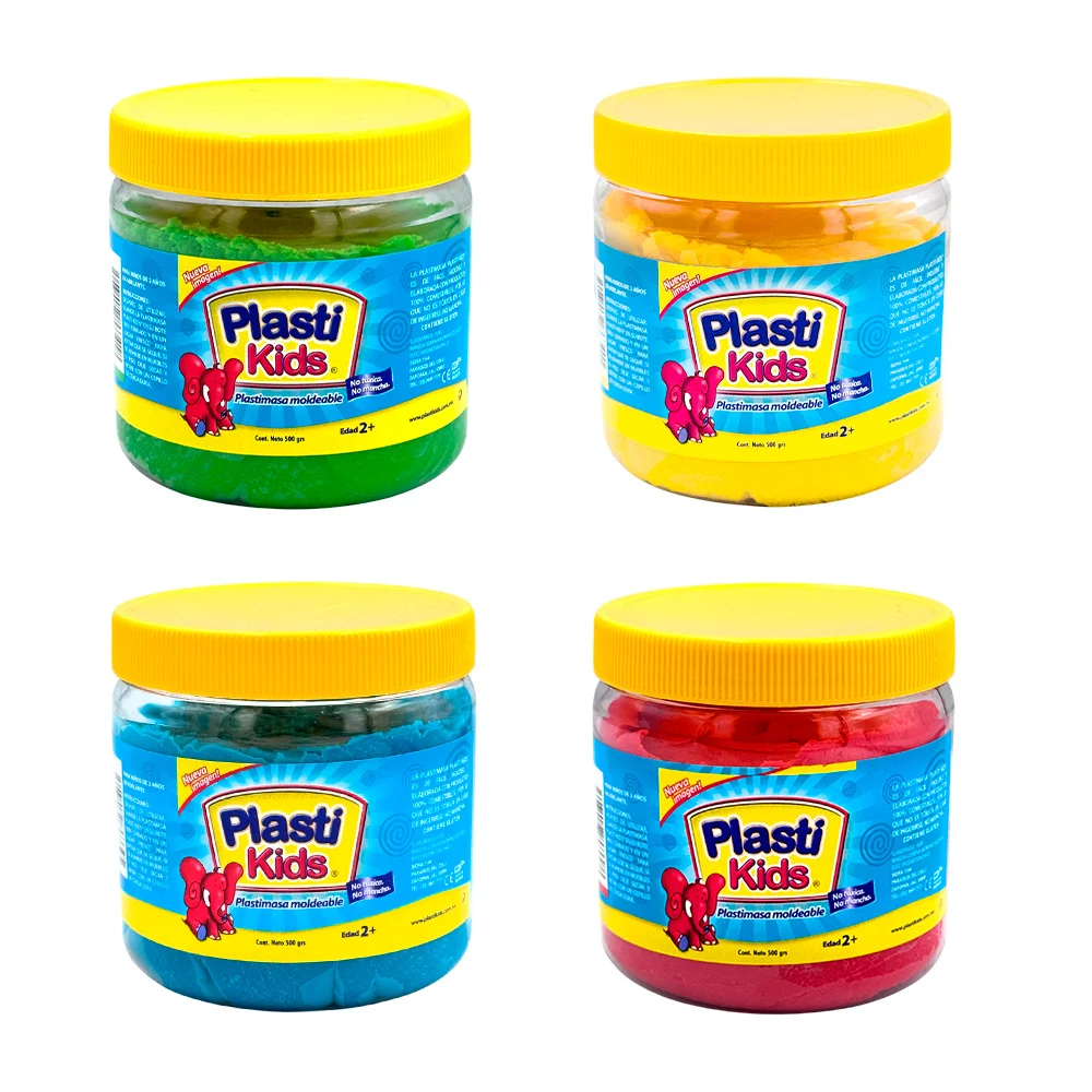 Bote de masa moldeable-plastilina plasti kids de 500g, varios colores…