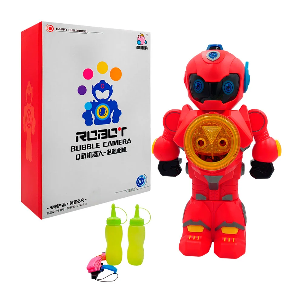 Robot eléctrico lanza burbujas con luz, sonido + accesorios, variedad…