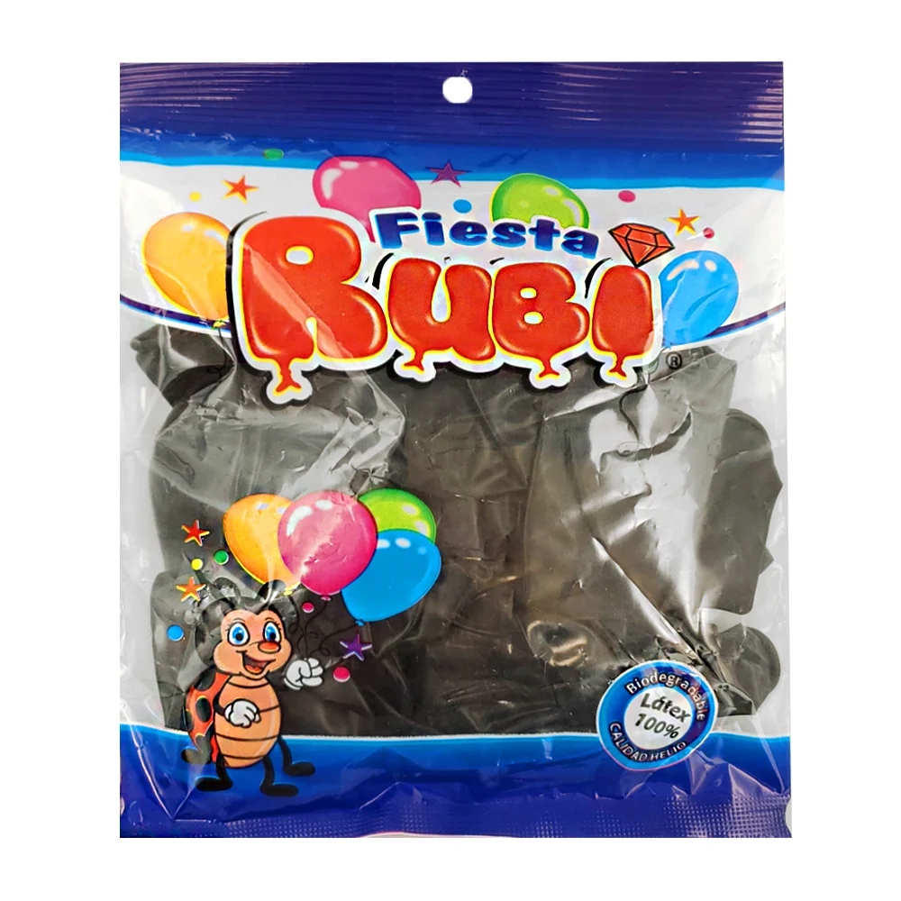 Paquete con 25 globos de latex fiesta rubí color negro, 9in / negro25…