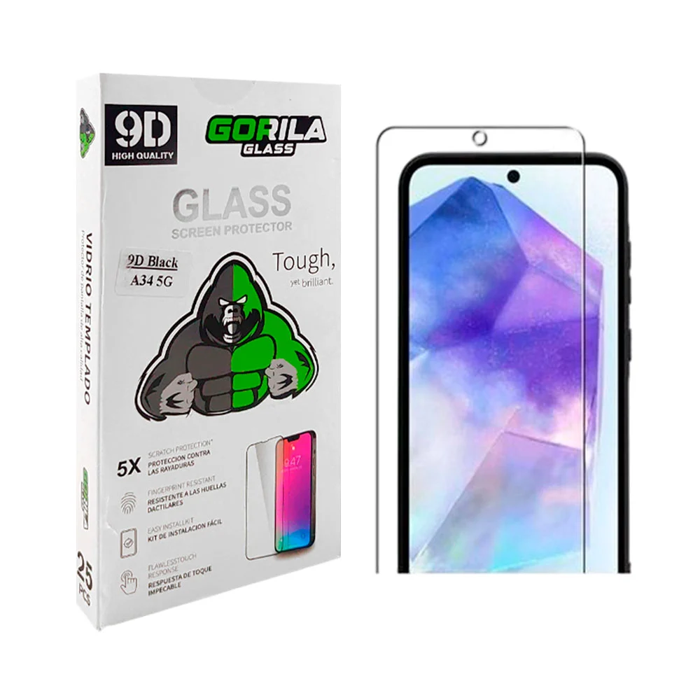 1pz mica de cristal para samsung galaxy a34 con protección gorila gla…