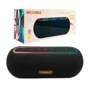 Bocina cilíndrica bluetooth moreka a38 con luz rgb y puerto tf, 60w /…