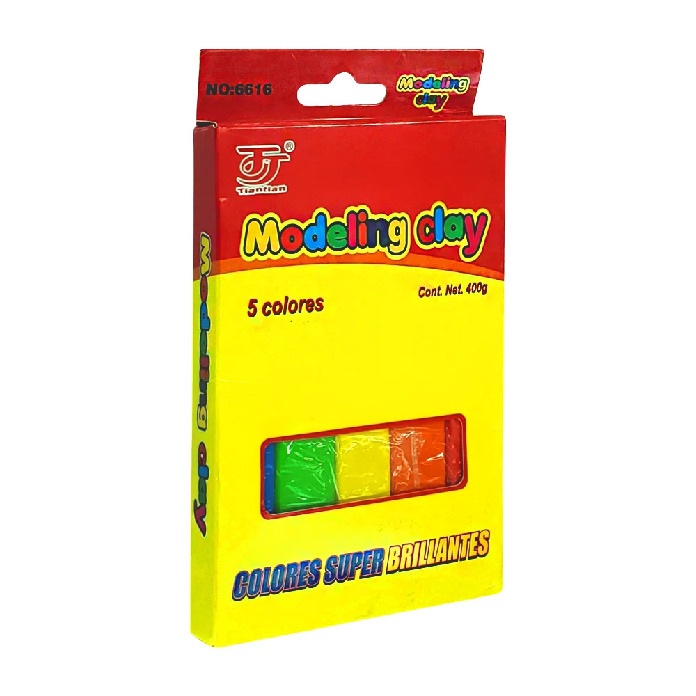 Paquete con 5 plastilinas modeling clay 400g, color brillante / b4243…