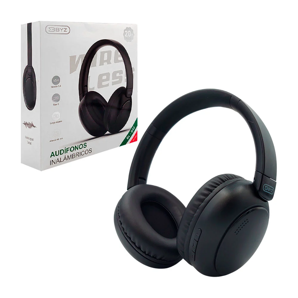 Audifonos byz tipo diadema con cancelación de ruido, inalámbricos / b…
