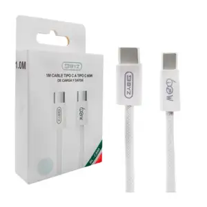 Cable byz para transferencia de datos - carga 60w de tipo c a c, tipo…