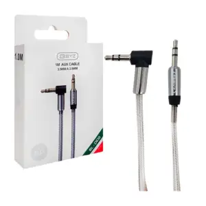Cable byz auxiliar 3.5mm con entrada en L, reforzado con espiral metá…