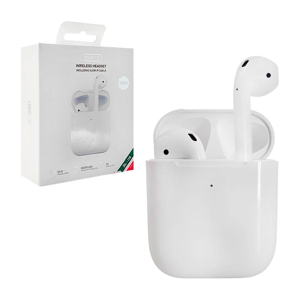Audifonos byz inalámbricos con diseño ergonómico largo + estuche de c…