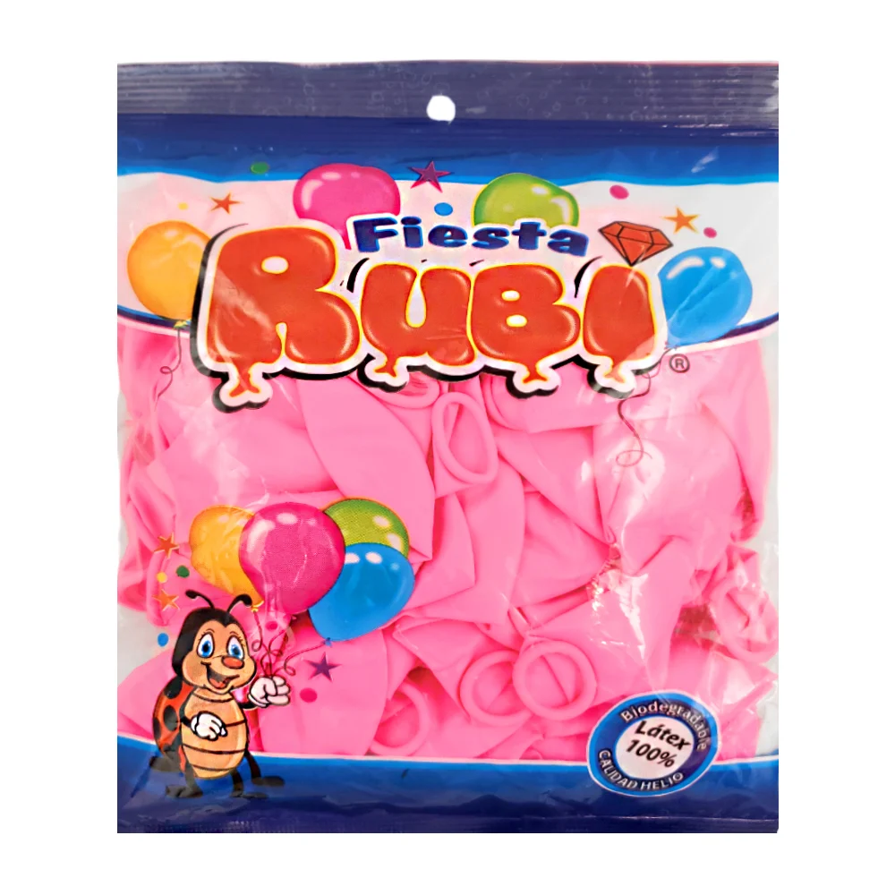 Paquete con 50 globos de 9in fiesta rubi en color rosa brillante / br…
