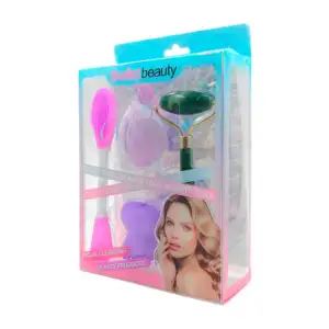 Kit con rodillo facial, esponja de maquillaje y 2 cepillos limpiadore…