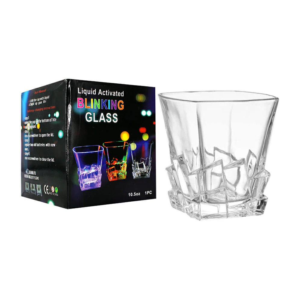 Vaso cuadrado transparente de plástico con luz de colores, decoración…