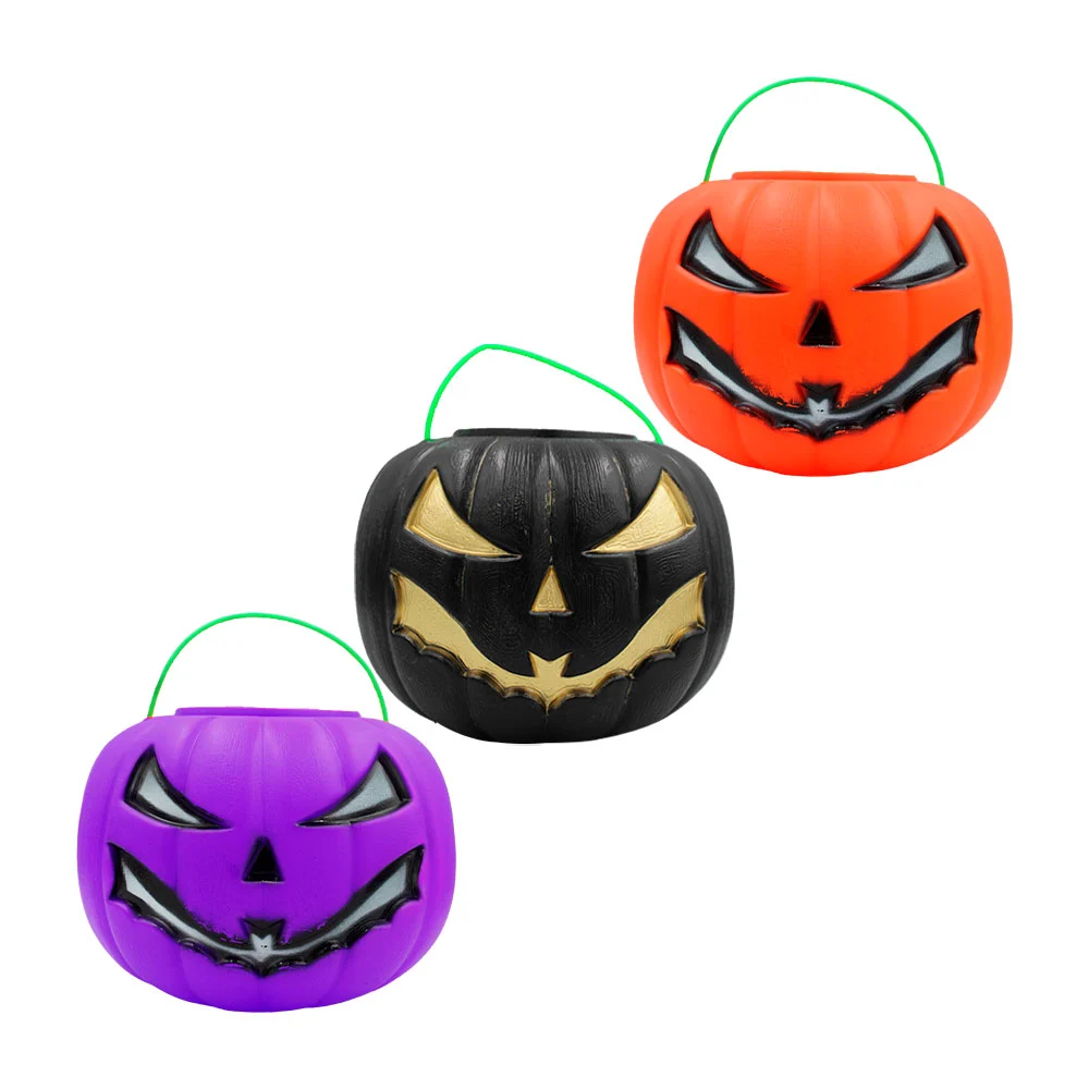 Calabaza jumbo con sonrisa de murciélago para pedir dulces, 16.5cmx23…