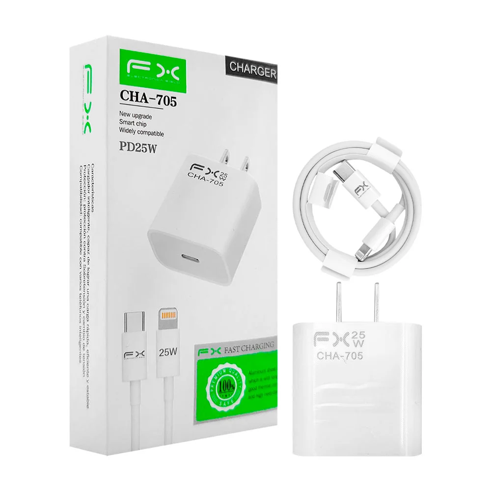 Combo cargador de carga rápida con cubo de 25w y cable de tipo c a li…