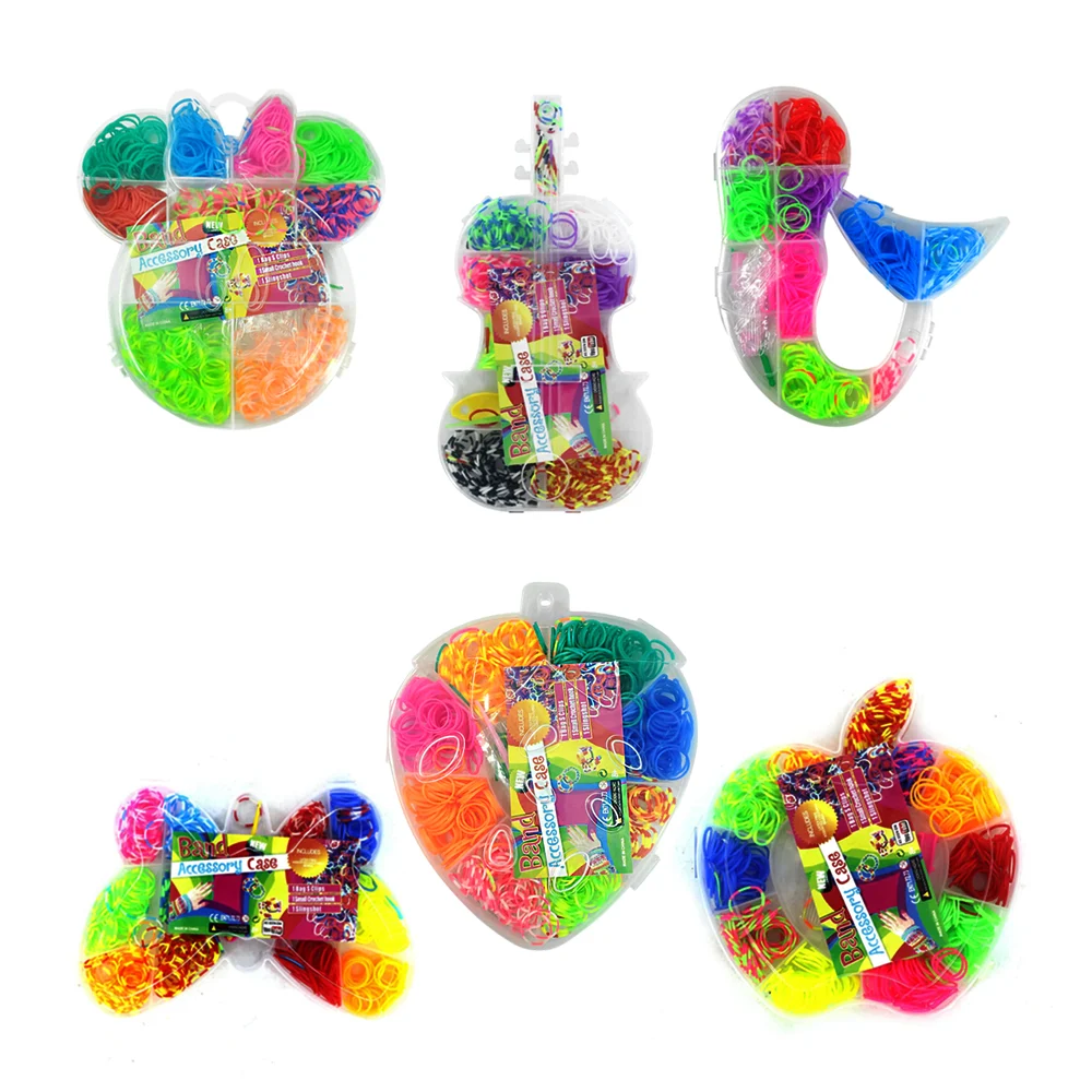 Estuche transparente con ligas para hacer pulseras, variedad de diseñ…