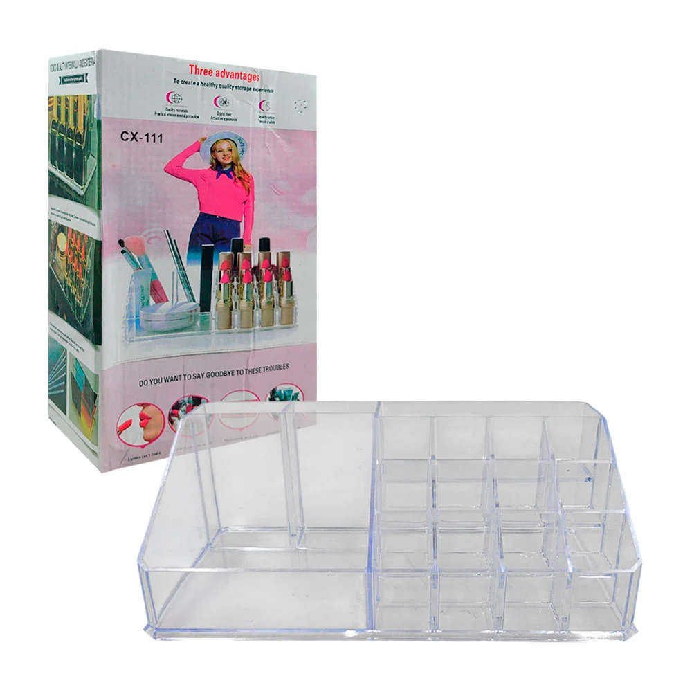 Organizador de maquillaje con 16 compartimentos de diversos tamaños /…