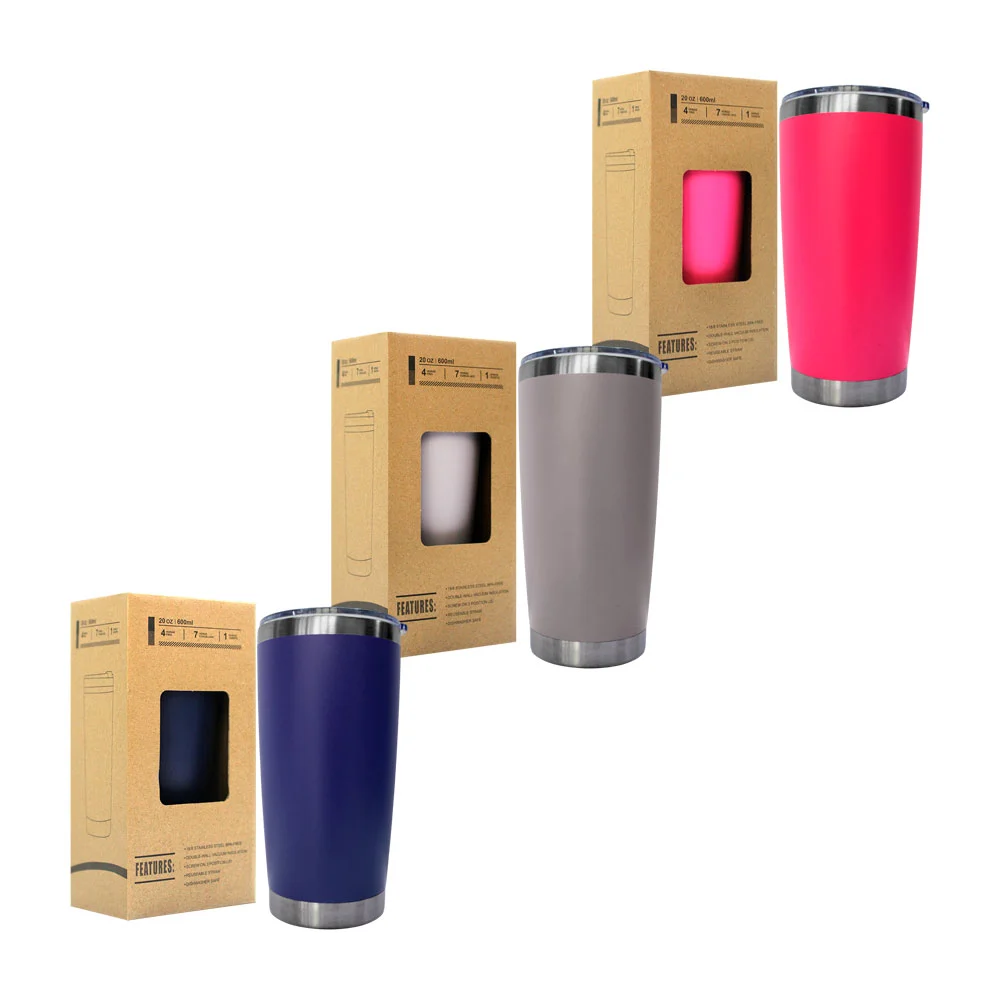 Vaso termo metálico con tapadera transparente de 20oz, varios colores…