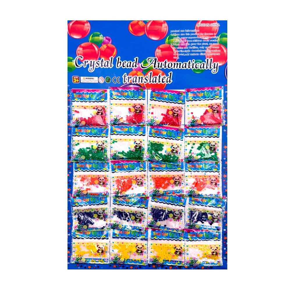 Planilla con 20 sobres pequeño de bolitas de hidrogel, variedad de co…