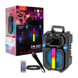 Bocina d&m portátil, recargable con luz led, control y micrófono / dm…