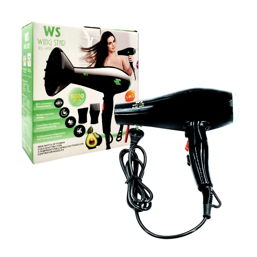 Secador de cabello 5 en 1 5000w, 3 temperaturas, 2 ajustes de velocid…