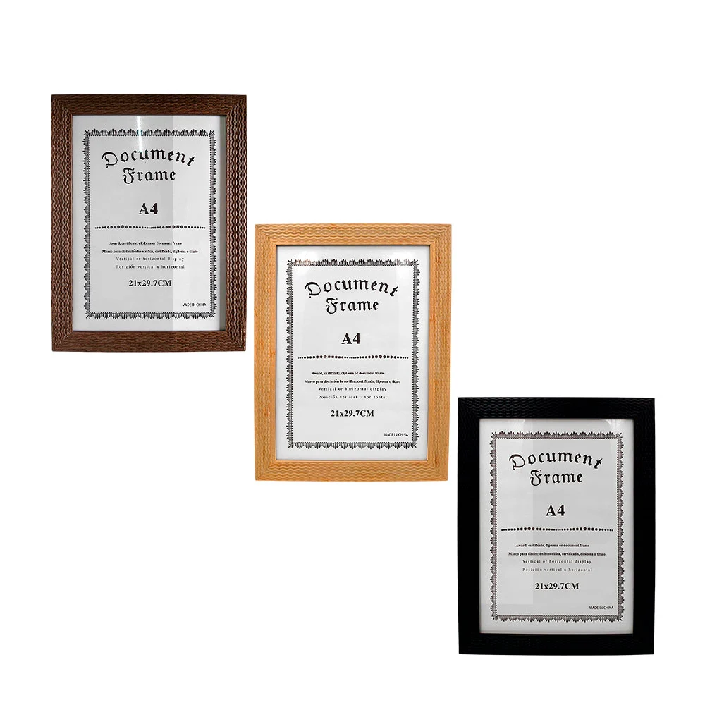 Portarretrato grande rectangular con marco de madera y relieve tipo c…