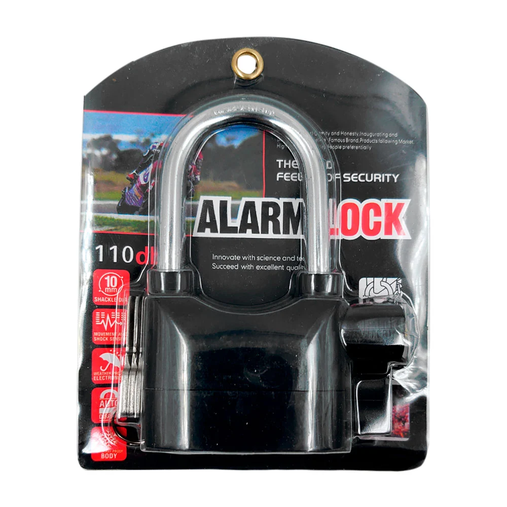 Candado de seguridad grande con alarma y juego de 3 llaves / alarm cl…