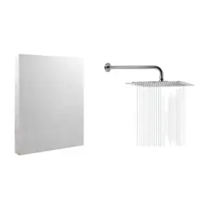 Cabezal de 8 pulgadas + brazo en tono cromado para ducha / fm-000128