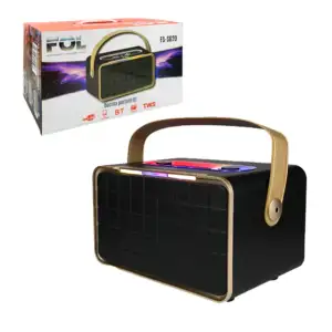 Bocina grande portátil con asa de cuero, luz rgb, potencia de 15wx2 /…