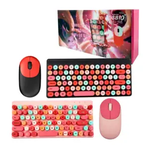 Juego de teclado mecánico y mouse inalámbrico para computadora en col…