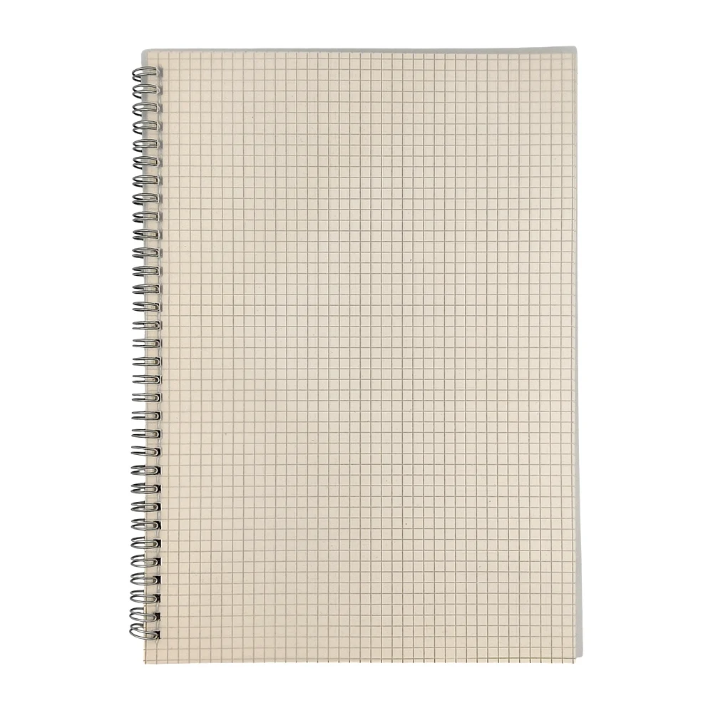 Cuaderno de pasta transparente a4, doble espiral y 80 hojas de cuadro…