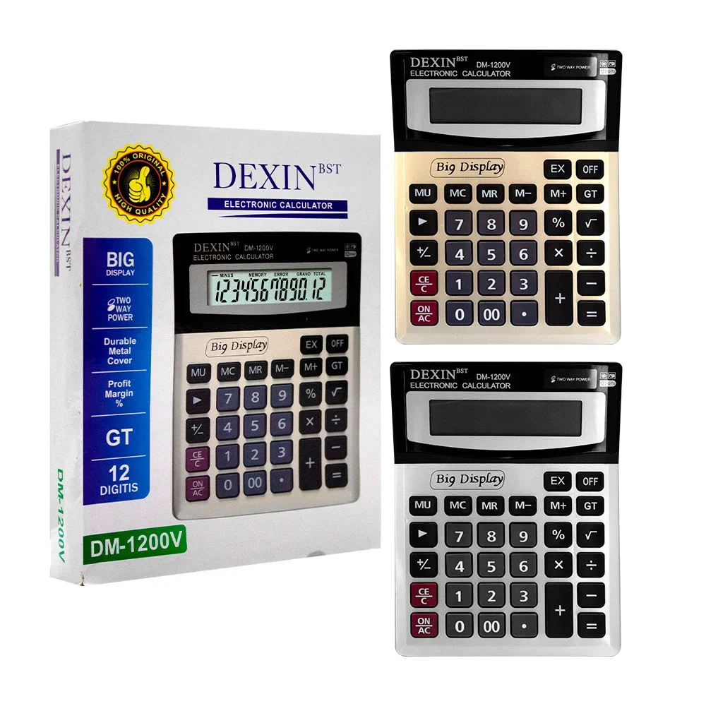 Calculadora electrónica de con pantalla de 12 dígitos / dm-1200v / ep…
