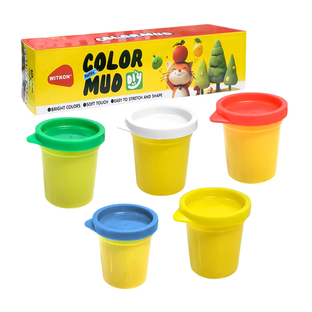 Paquete con 5 plastilinas moldeables de diversos colores / color mud …