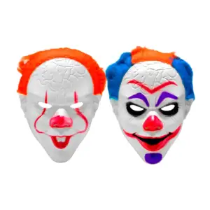 Máscara de plástico con diseño de payaso asesino con pelo sintético /…