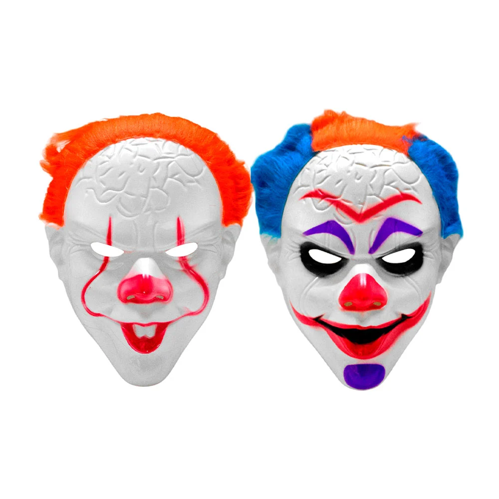 Máscara de plástico con diseño de payaso asesino con pelo sintético /…