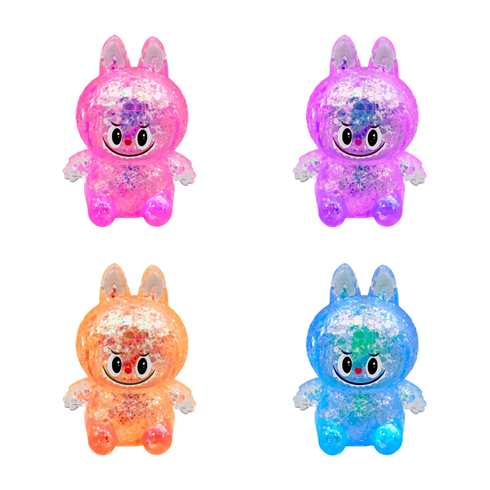 1pz squeeze moldeable con forma de labubu con brillos, color surtido …