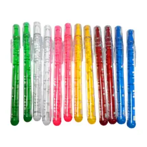 Paquete con 12 bolígrafos semitransparentes, variedad de colores / hf…
