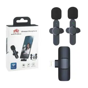 Micrófono doble inalámbricos hl de solapa con entrada lightning / mic…