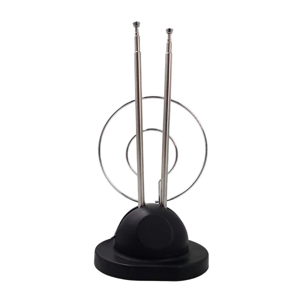 1pza Antena metálica para tv de tipo conejo plegable, con entrada coa…
