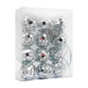 Paquete con 12 mini esferas navideñas de 2cm con diseño de bolas disc…